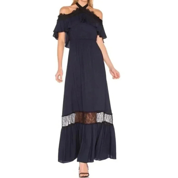 NWT Alice + Olivia Mitsy Black Navy Lace Dress - Picture 3 of 8